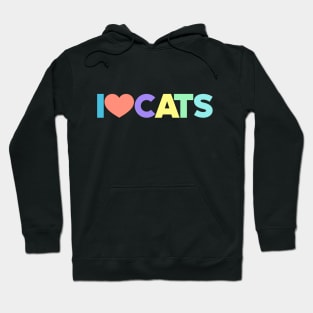 I Love Cats Kittens Cat Lovers (Rainbow) Hoodie